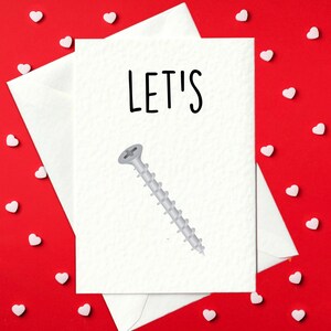 Let's Screw - Cartão Rude de Dia dos Namorados / Cartão de Aniversário (A6)