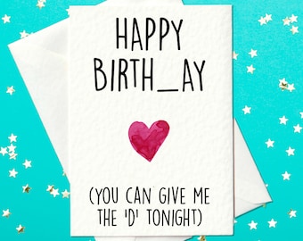 Happy Birth_ay (You can give me the D vanavond) - grappige verjaardagskaart voor vriend/echtgenoot (A6)