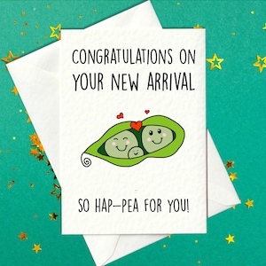 Félicitations pour votre nouvelle arrivée - So Hap-pea pour vous - Carte de vœux