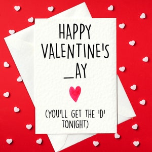 Rude Valentine's Card Karte - Happy Valentine's _ay (You'll Get The 'D' Tonight) (A6)