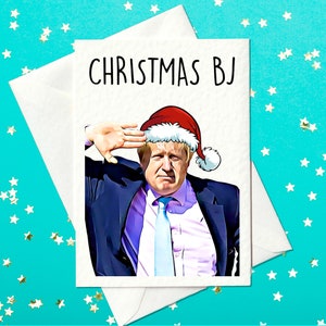 クリスマス「BJ」。 - 面白くて失礼なボリス・ジョンソンのクリスマスカード（A6）