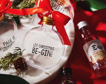 Let Christmas Be-Gin - Befüllbare Weihnachtskugel - Perfekte Weihnachtskugel
