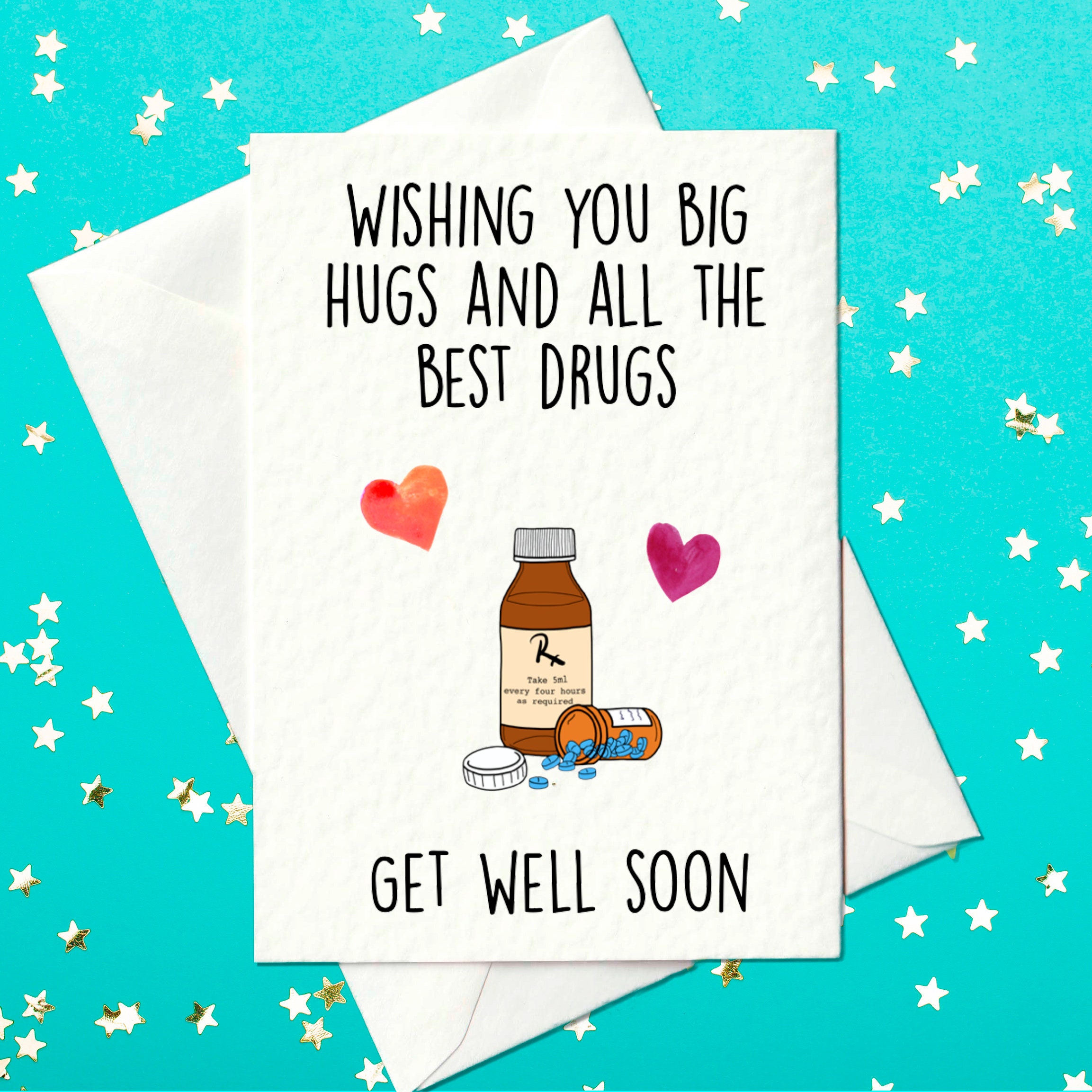 Buy Wishing You Big Hugs and All the Best Drugs Funny Get Well Online in  India - Etsy