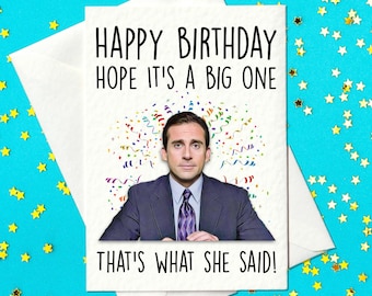 IMPRIMER À LA MAISON - Joyeux anniversaire Hope It's a big one - Michael Scott - Carte d'anniversaire - The Office