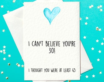 Tarjeta divertida de cumpleaños número 30 para amigos