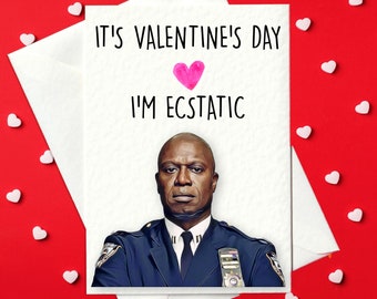 PRINT AT HOME - It's Valentine's Day - I'm Ecstatic - Captain Holt  - Valentines card