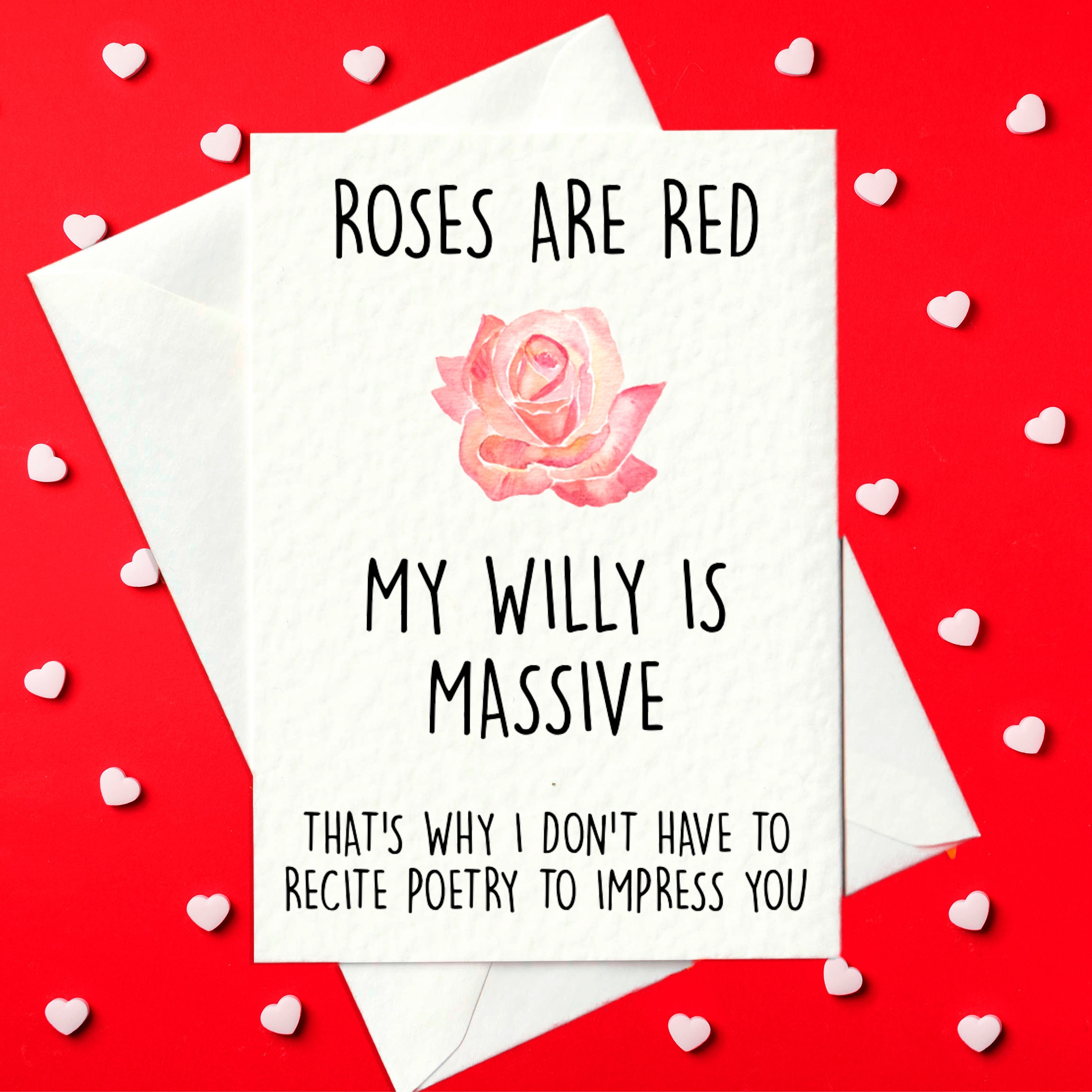 FUNNY BIRTHDAY CARD - Roses Are Red My Willy is Massive..... - Etsy