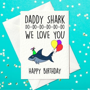Papá tiburón - Tarjeta de cumpleaños divertida para papá - Tarjeta de cumpleaños para papá - Regalo para papá en el Reino Unido - Papá tiburón