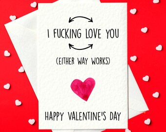 I fucking love you (love fucking you) - Rude Valentinstag Karte (A6)