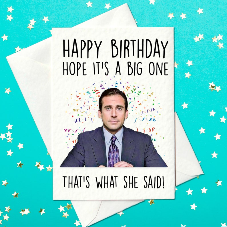 Happy birthday Hope Its a big one Michael Scott Birthday Card The Office image 1