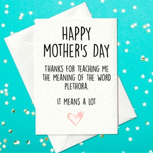 Tarjeta divertida para el Día de la Madre: un juego de palabras tierno e ingenioso para mamá y maestra