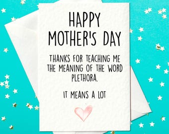 Funny Mother's Day Card – Cute & Clever Pun for Mum - Teacher
