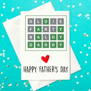 Father&#39;s Day card for Wordle loving Dad - Wordle inspired Father&#39;s Day Card  (A6)