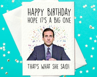 STAMPA A CASA - Buon compleanno Hope È un grande giorno - Michael Scott - Biglietto di compleanno - The Office
