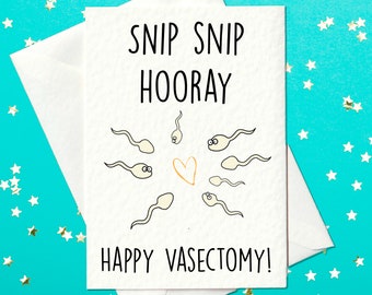 Snip Snip - Hooray - Happy Vasectomy Card (A6)
