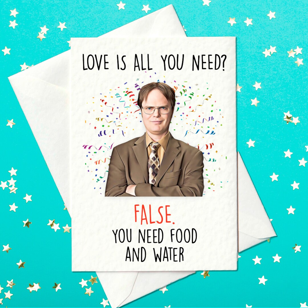 Love is all you need Dwight Schrute Geburtstagskarte The Office Etsy.de