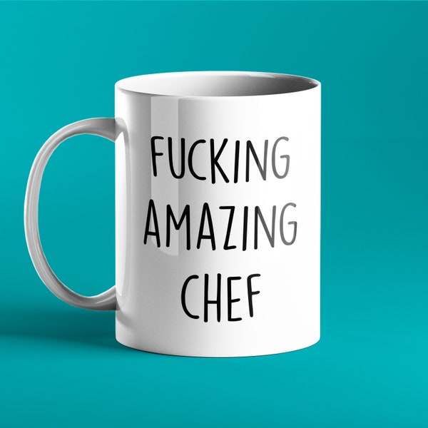 FUNNY PERSONALISED MUG - Fucking Amazing Chef - gift idea for chefs