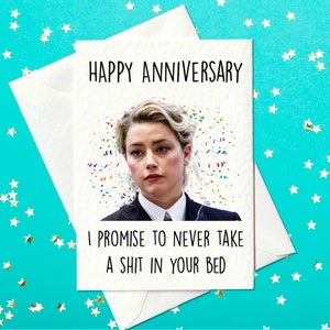 "Happy Jubiläum - ""Iappsy"" Geschenk - Amber Heard - Johnny Depp - Jubiläumskarte (A6)"