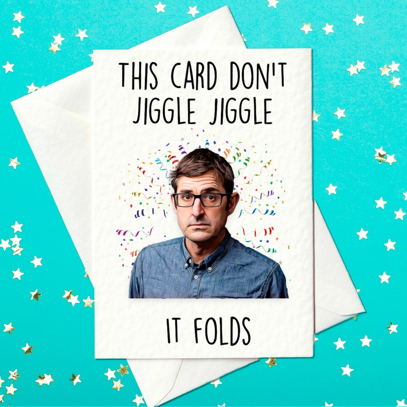 Funny Louis Theroux Birthday Card My money don't jiggle image 1