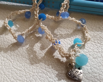 Blue-hand-made bracelet-gift-gift for her
