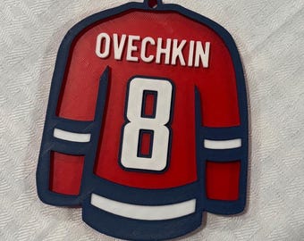 3D Printed Alex Ovechkin Jersey Christmas Ornament