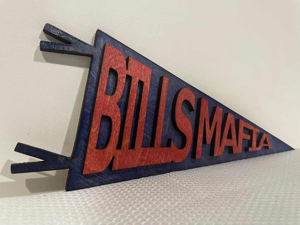 Buffalo Bills Mafia Wooden Mini Pennant Sign Etsy