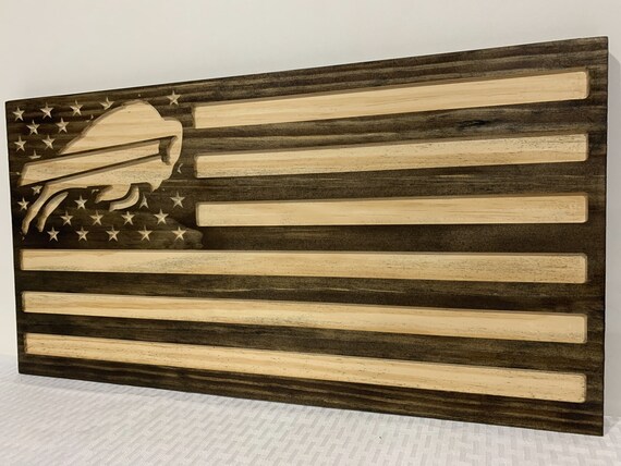 Las Vegas/oakland Raiders Wood American Flag 
