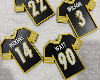 3D Printed Pittsburgh Steelers Jersey Christmas Ornaments