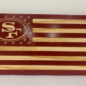 San Francisco 49ers Wood American Flag