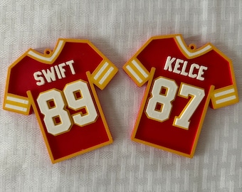 3D Printed Taylor Swift/Travis Kelce Jersey Christmas Ornament Combo