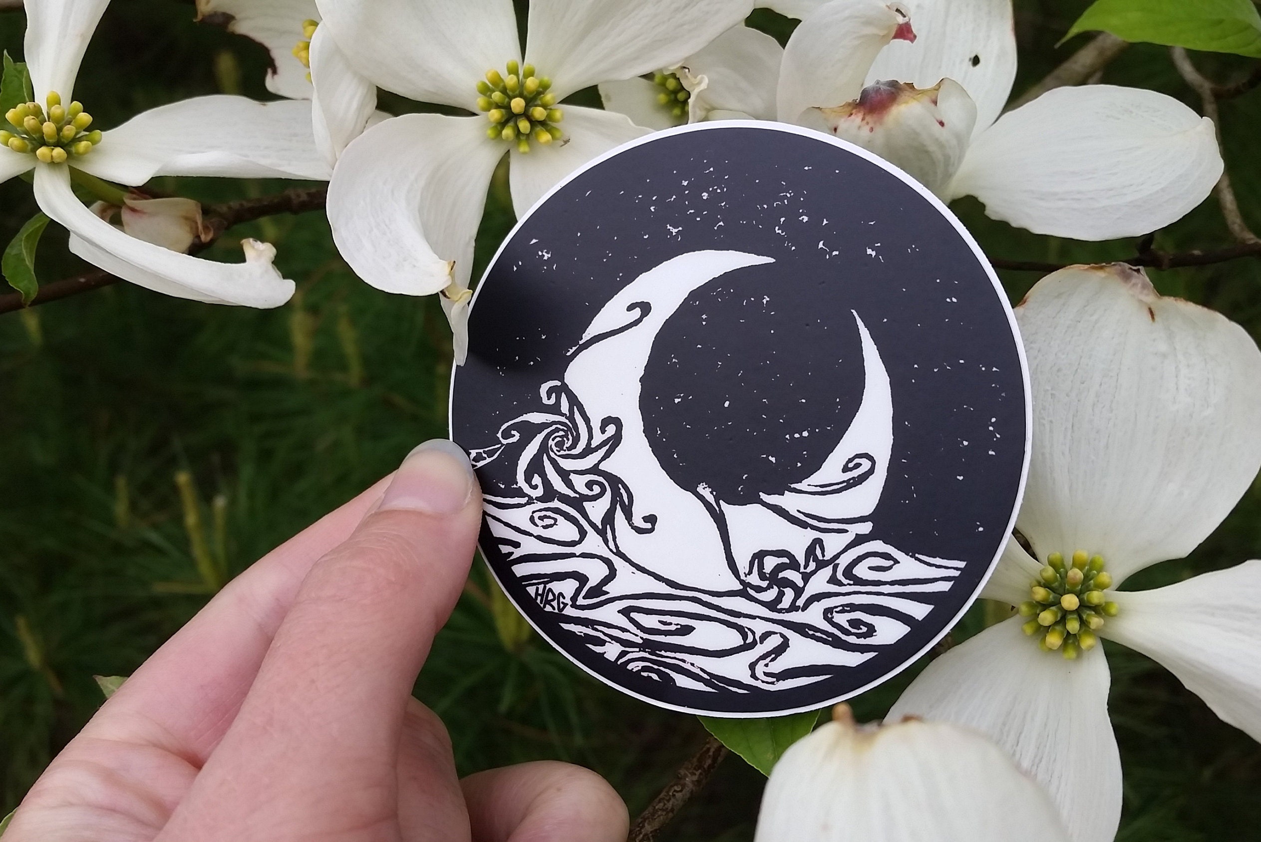 Moon Laptop Sticker Crescent Moon Laptop Decal Cute Sticker Etsy