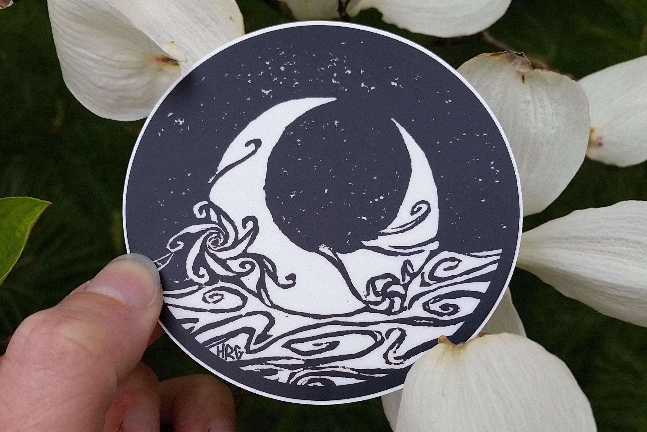 Moon Laptop Sticker Crescent Moon Laptop Decal Cute Sticker Etsy