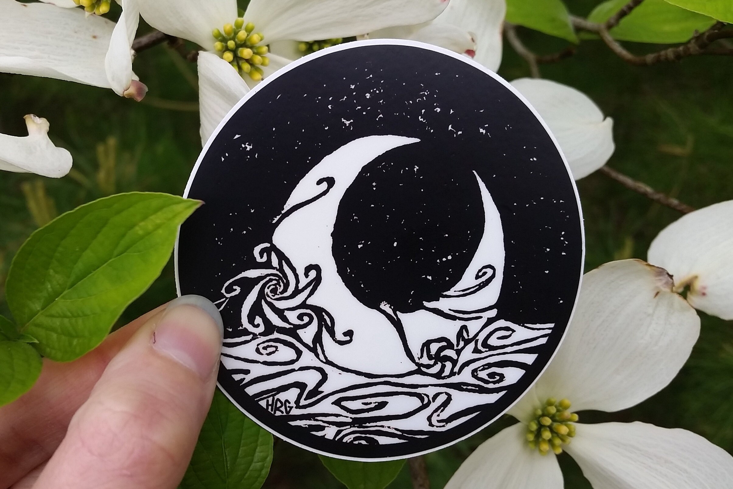 Moon Laptop Sticker Crescent Moon Laptop Decal Cute Sticker Etsy