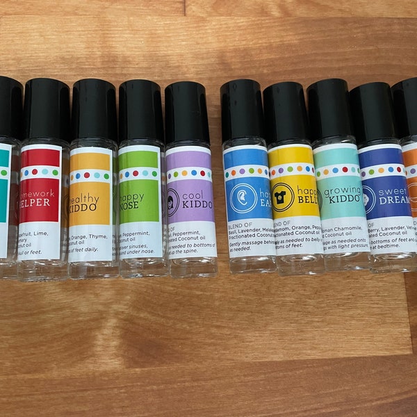 Rollerball Kids Essential Oil Blends using high quality essential oils