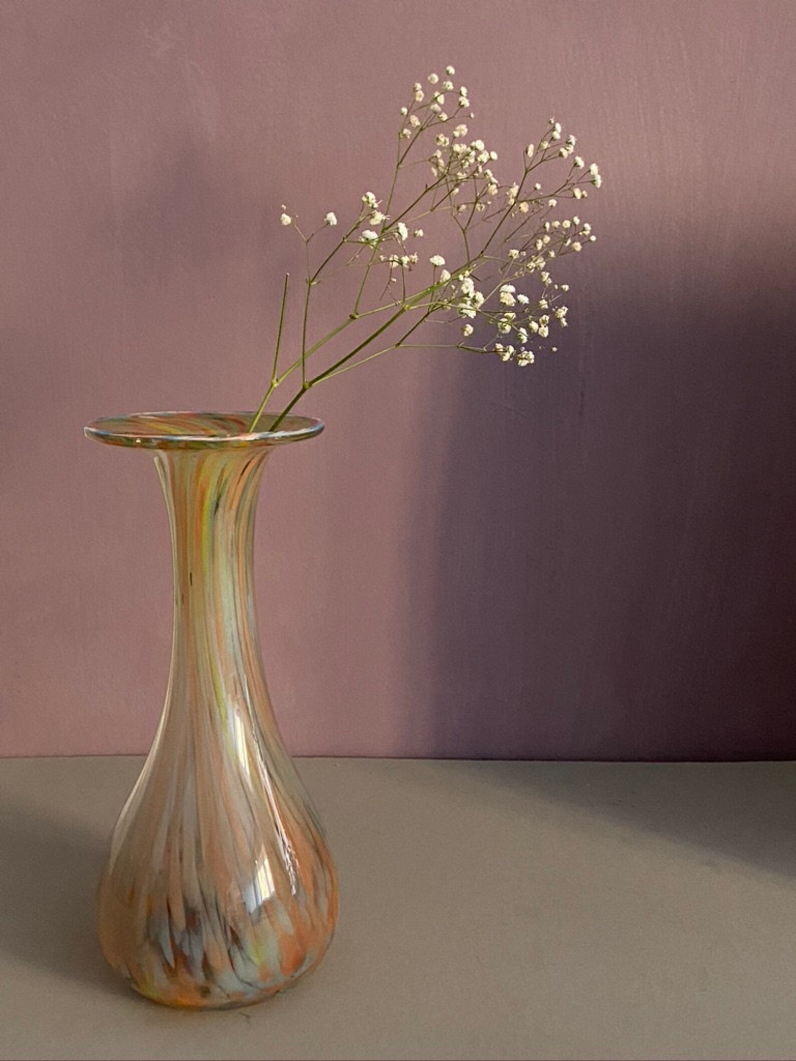 A mid century modern glass flower vase by Krosno manufacture | Etsy