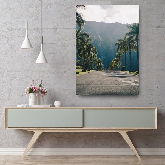 Palm Trees Minimalist Landscape Canvas Print Wall Art Image 0