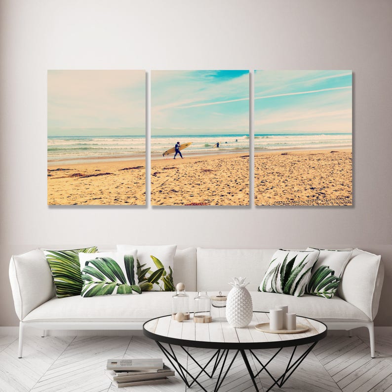 SURFER GIRL SPLIT CANVAS WALL ART PICTURES PRINTS LARGER SIZES AVAILABLE