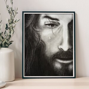 Jesus Christ painting print, Jesus painting, Christ wall art, Jesus Wall Art, Jesus drawing print, Christ print, Jesus print, Christ art