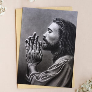 Cartão de felicitações de Cristo, cartão de felicitações cristão, presente cristão, cartão de felicitações de Jesus, cartão de pintura de Cristo, presente de cartão de felicitações de Cristo