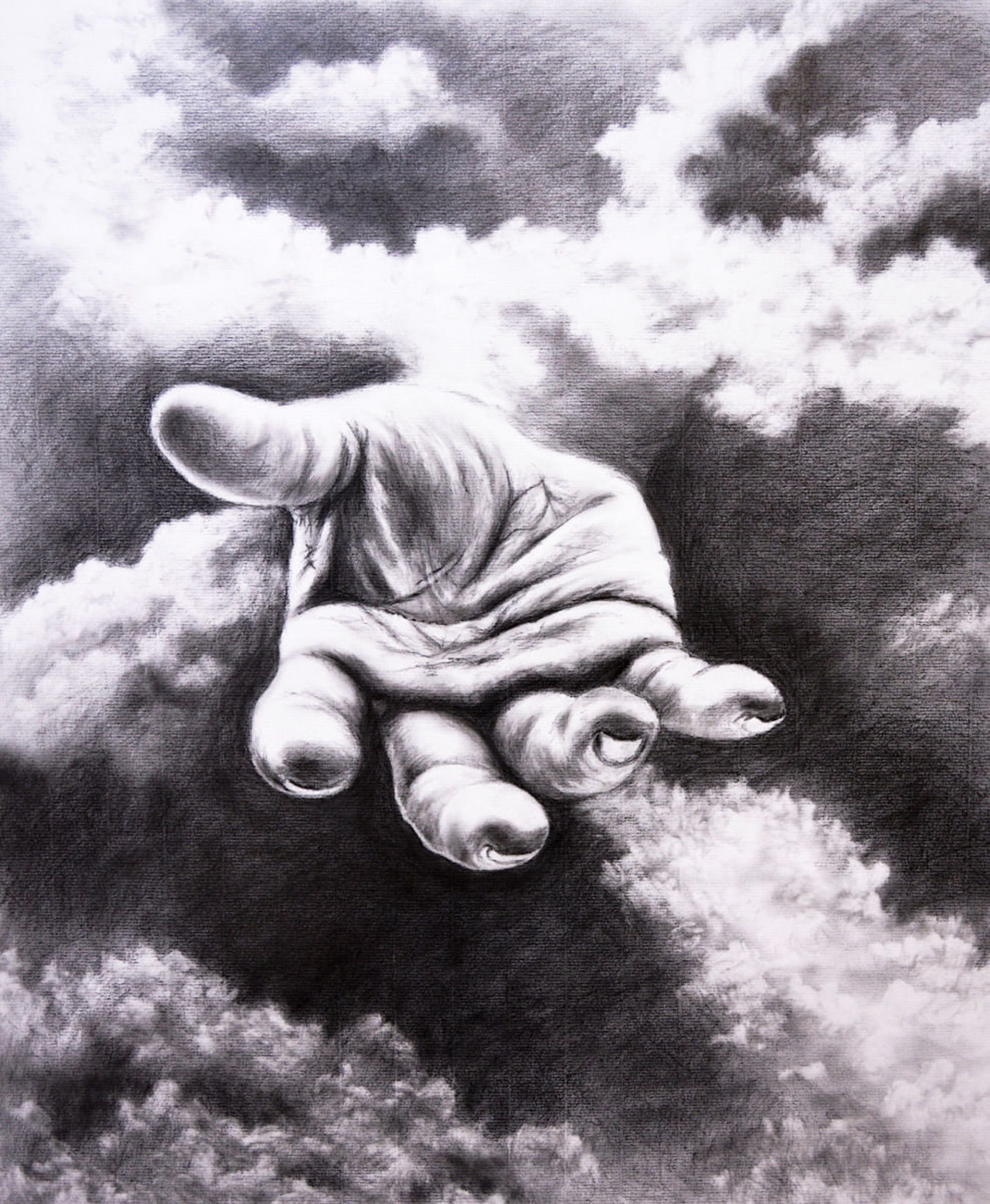 Gottes Hand zeichnung Druck, Gottes Handmalerei, christian Wandkunst