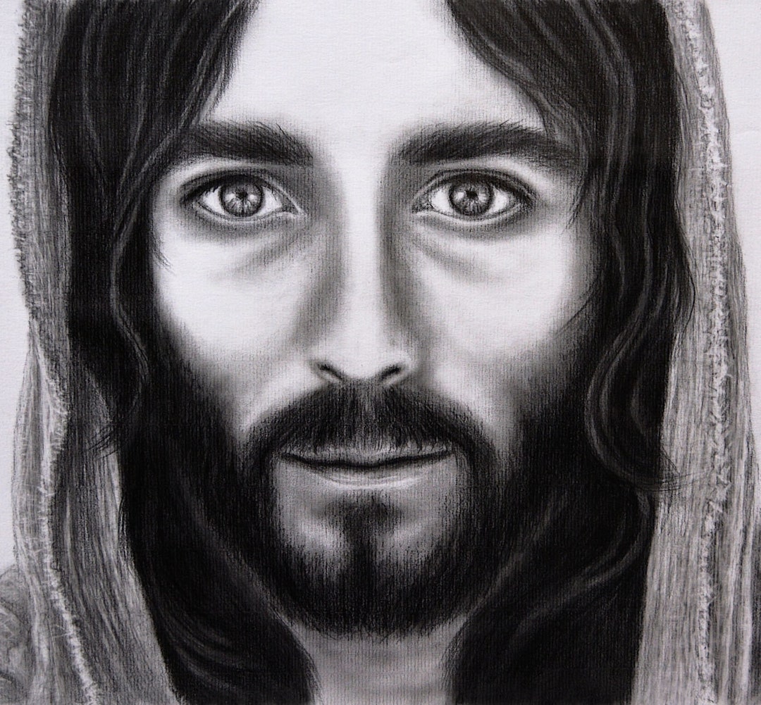 Christ Portrait Print 8x10, Jesus Christ Portrait Drawing, Portrait of ...