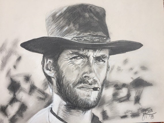 11x14 Original Drawing Of Clint Eastwood Unframed Etsy