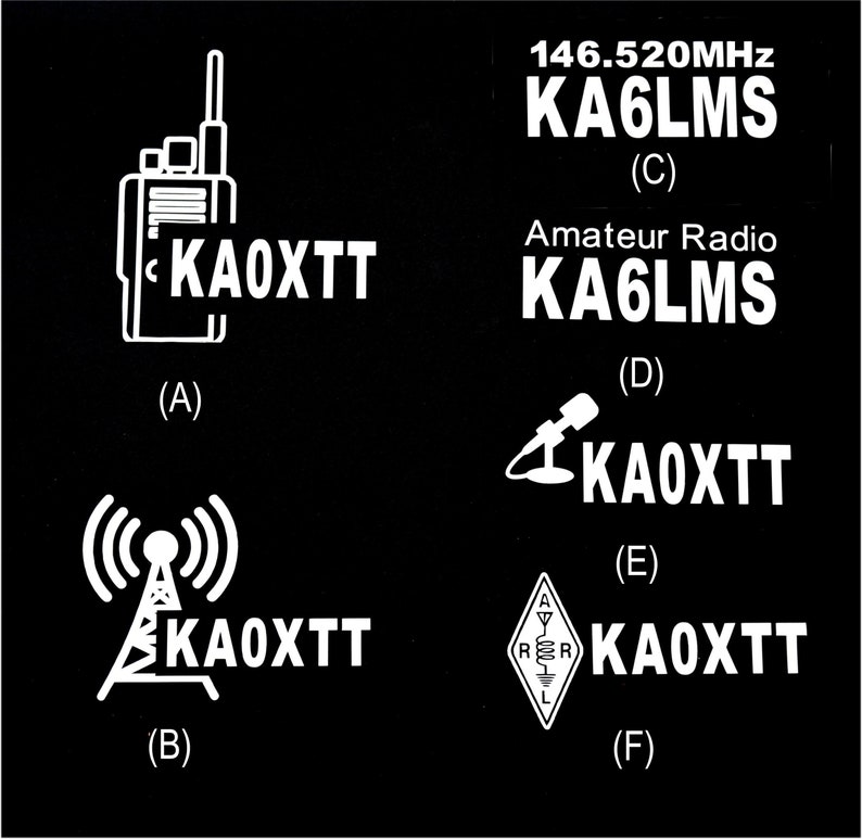 Callsign Decal Ham radio decal Call sign decal Ham Call Etsy