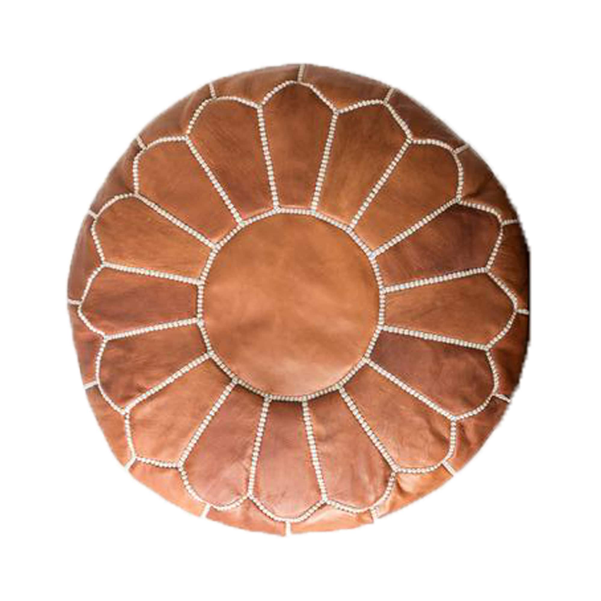 GCCSSBXF Marokkanischer Pouf Leder - Ungefüllter Ottomanen Bezug 48x48x28cm