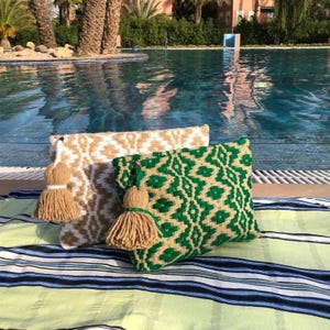 clutch bag ,Women’s Straw Summer Pouch Bag ,personalized color ,handmade bag, morrocan clutch