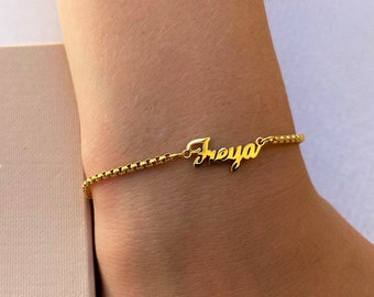 Personalized Name Bracelet, Custom Name Bracelet, Handmade Jewelry, Dainty Name Bracelet, Name Plate Bracelet, Personalized Gift For Her