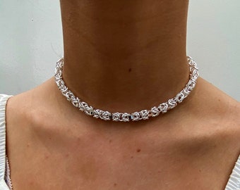 Chunky Sterling Silver Necklace - Etsy