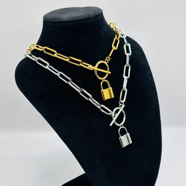 Padlock Necklace Etsy