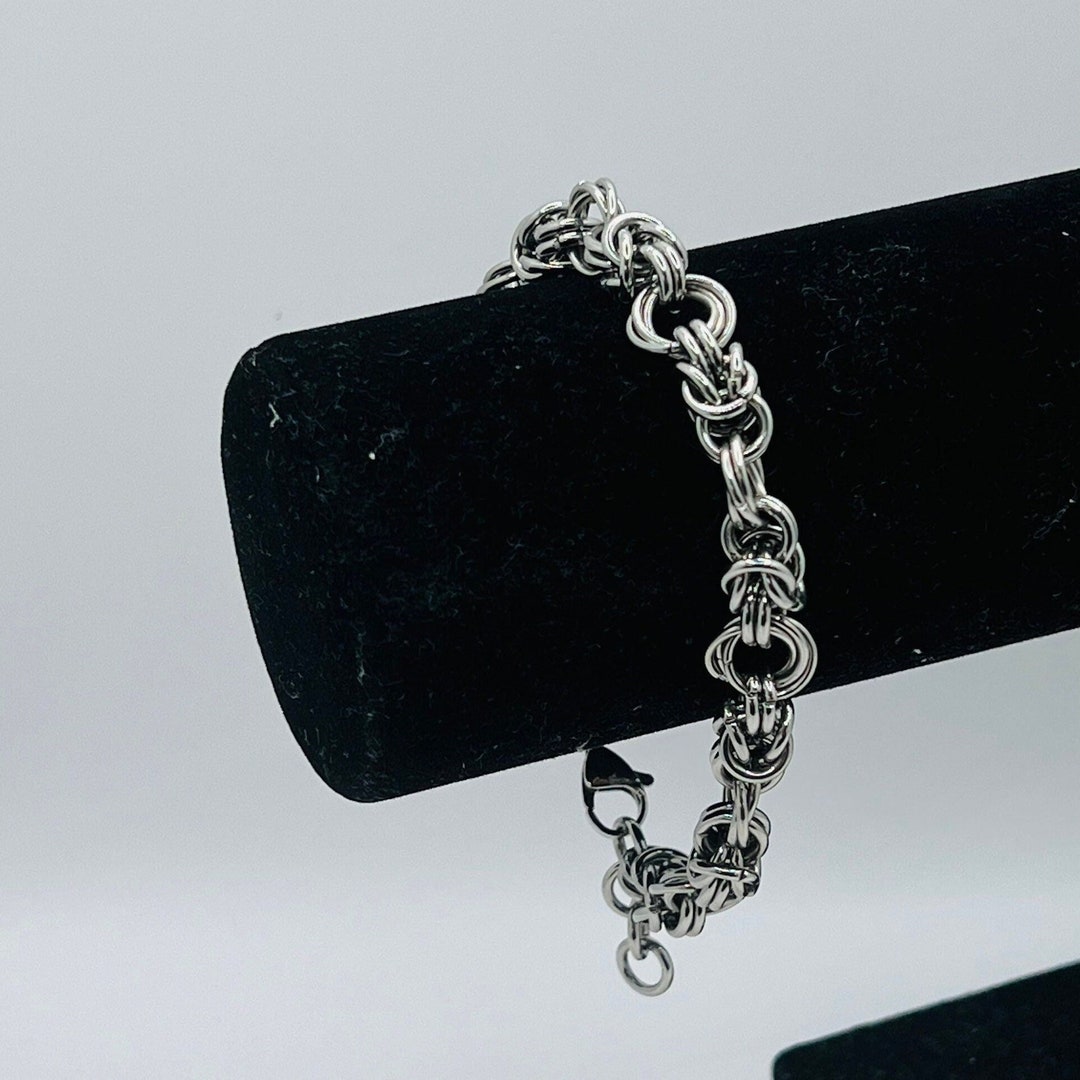 Byzantine Chunky Mobius Chainmail Bracelet, Stainless Steel Byzantine ...