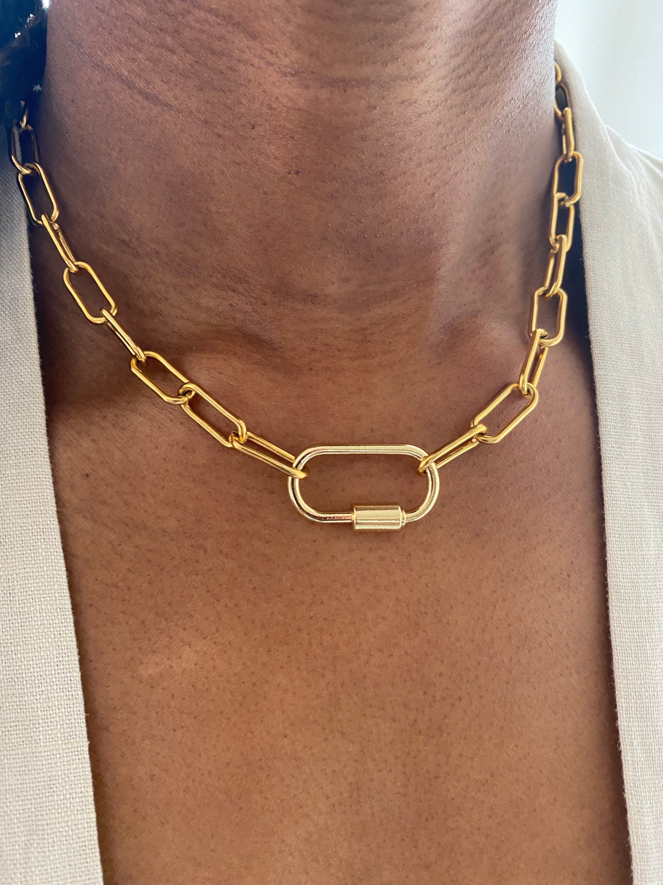 Paperclip Chain Carabiner Choker 